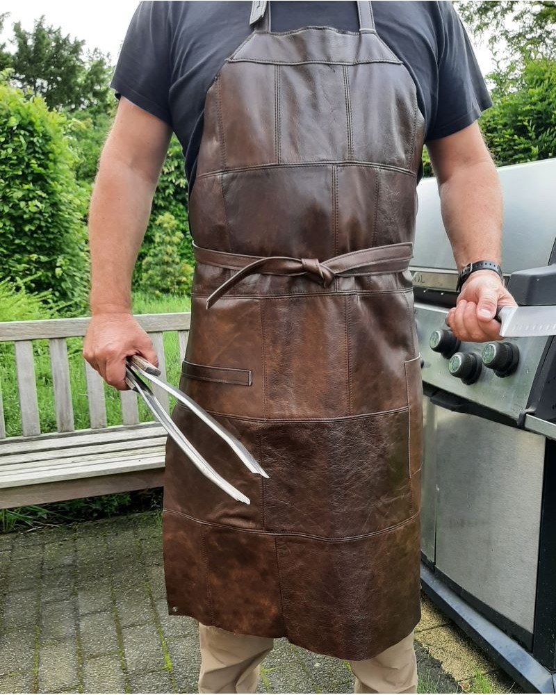 Lederen Barbecueschort Bruin