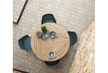 Ronde teak tuintafel