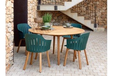Ronde teak tuintafel