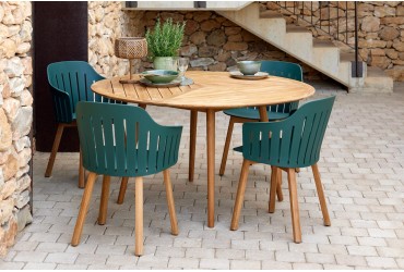 Ronde teak tuintafel