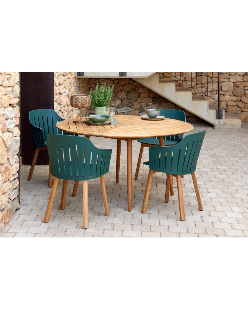 Ronde teak tuintafel