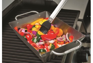 Diepe geperforeerde grillwok, ideaal voor knapperige groenten
