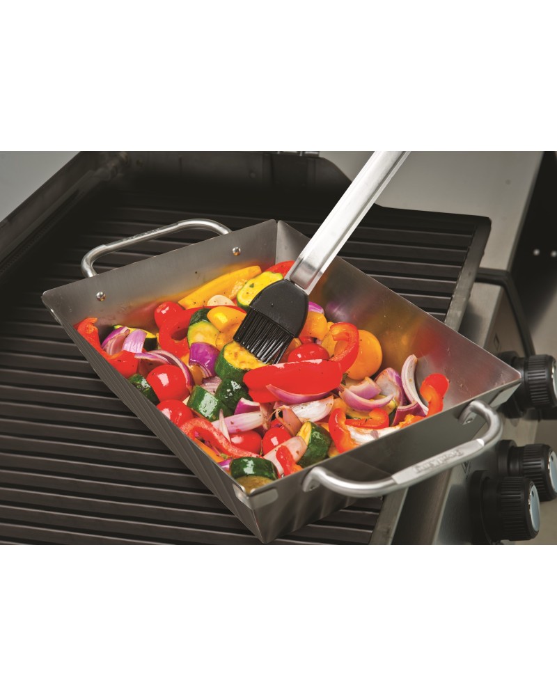 Diepe geperforeerde grillwok, ideaal voor knapperige groenten