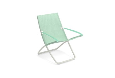 Lounge zetel Snooze wit frame/limoengroene stof - plooibaar