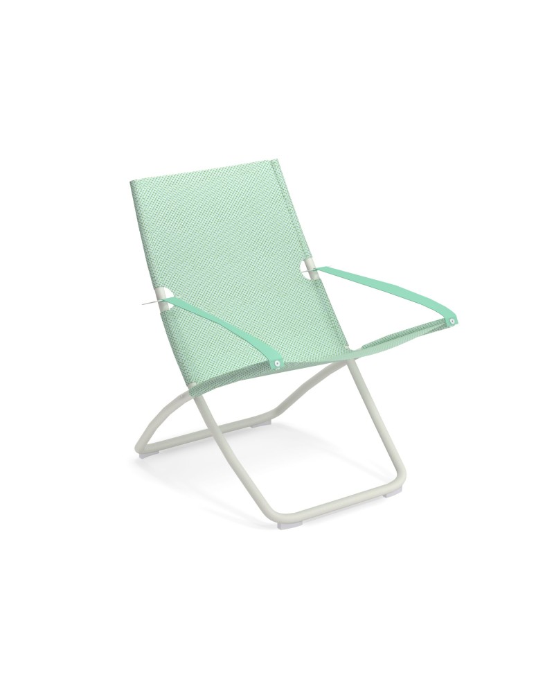Lounge zetel Snooze wit frame/limoengroene stof - plooibaar