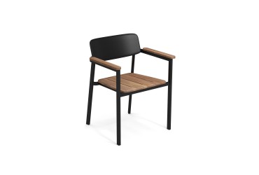 Stapelbare Shine tuinstoel - zwart