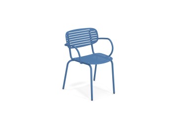 Stapelstoel Mom met armleuningen licht blauw