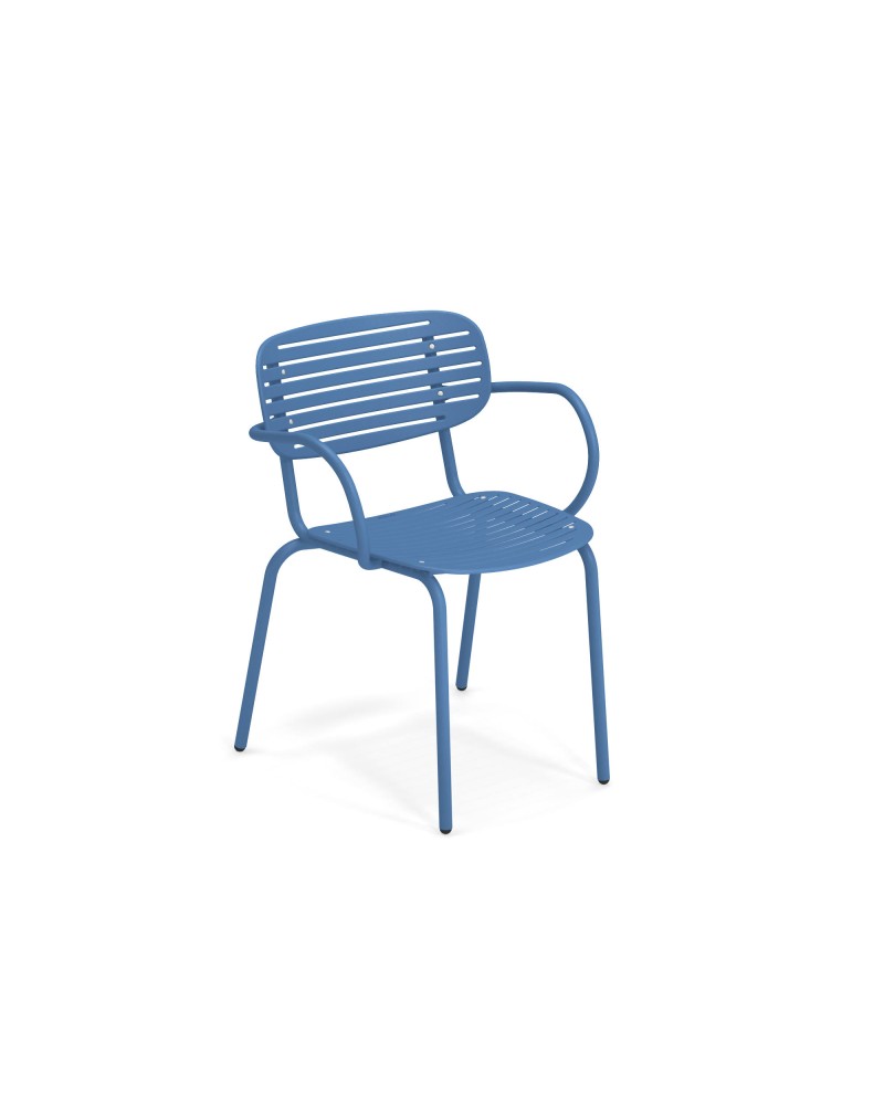 Stapelstoel Mom met armleuningen licht blauw