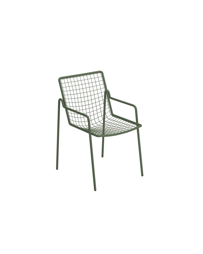 Stapelbare tuinstoel Rio R50 met armleuningen groen