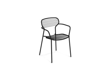 Apero tuinstoel met armleuningen zwart