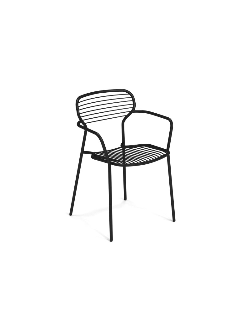 Apero tuinstoel met armleuningen zwart