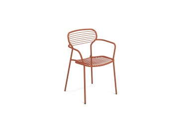 Apero tuinstoel met armleuningen rood