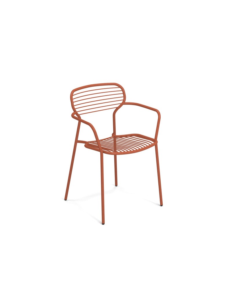 Apero tuinstoel met armleuningen rood