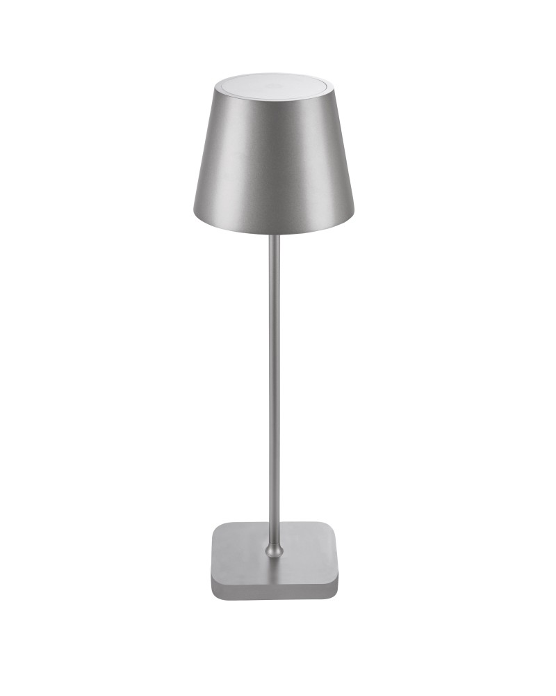 Buiten oplaadbare led tafellamp Glimm klein grijs