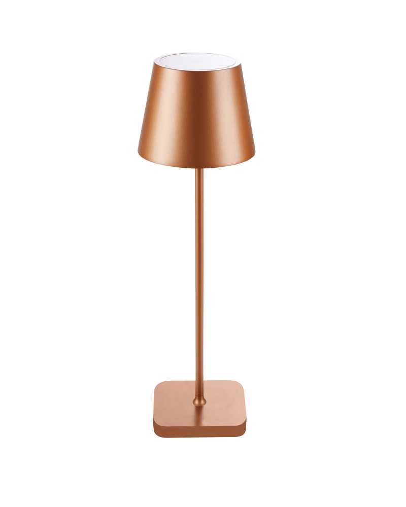 Buiten oplaadbare led tafellamp Glimm klein bruin