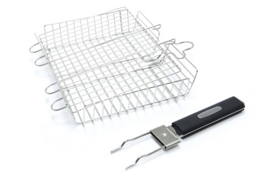 Dubbele barbecuerooster met afneembaar handvat