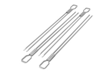 Set van 4 dubbele spiezen 30,5 cm - inox