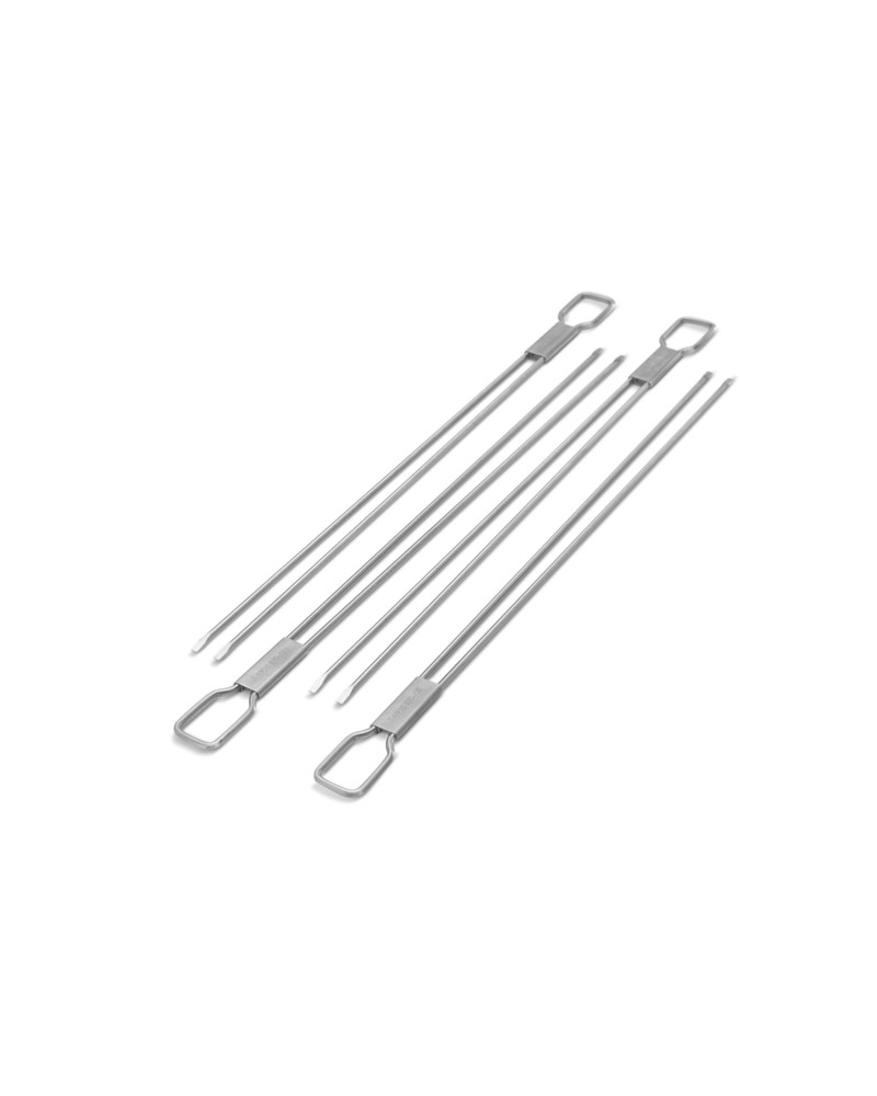 Set van 4 dubbele spiezen 30,5 cm - inox