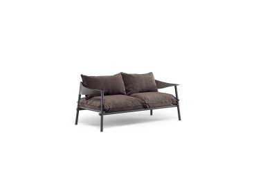 Buitensalon Terramare met zachte kussens - zwart aluminium